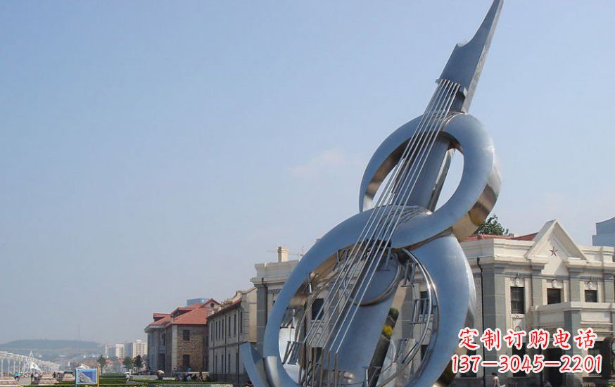 广场不锈钢大提琴雕塑