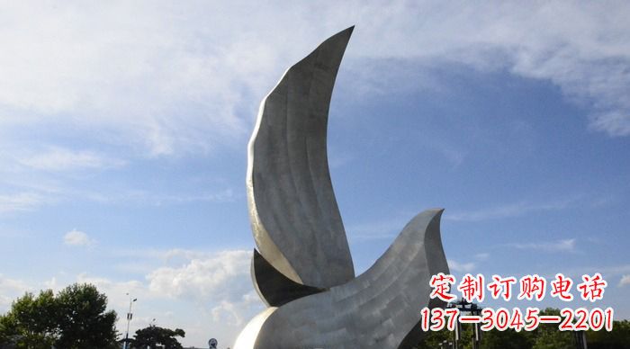 广场不锈钢大型抽象和平鸽雕塑 广场不锈钢大型抽象和平鸽雕塑