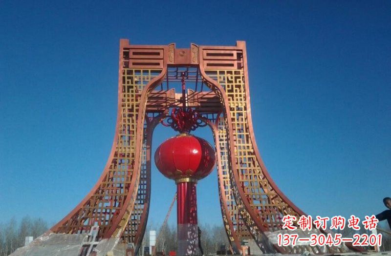 广场不锈钢大型灯笼雕塑
