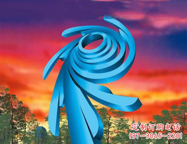 广场不锈钢大型蓝色创意雕塑