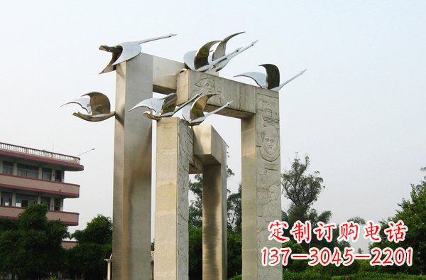 展现自然之美的不锈钢大雁动物雕塑 展现自然之美的不锈钢大雁动物雕塑