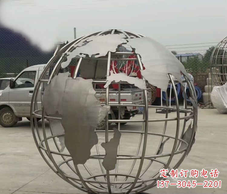 广场不锈钢地球仪雕塑