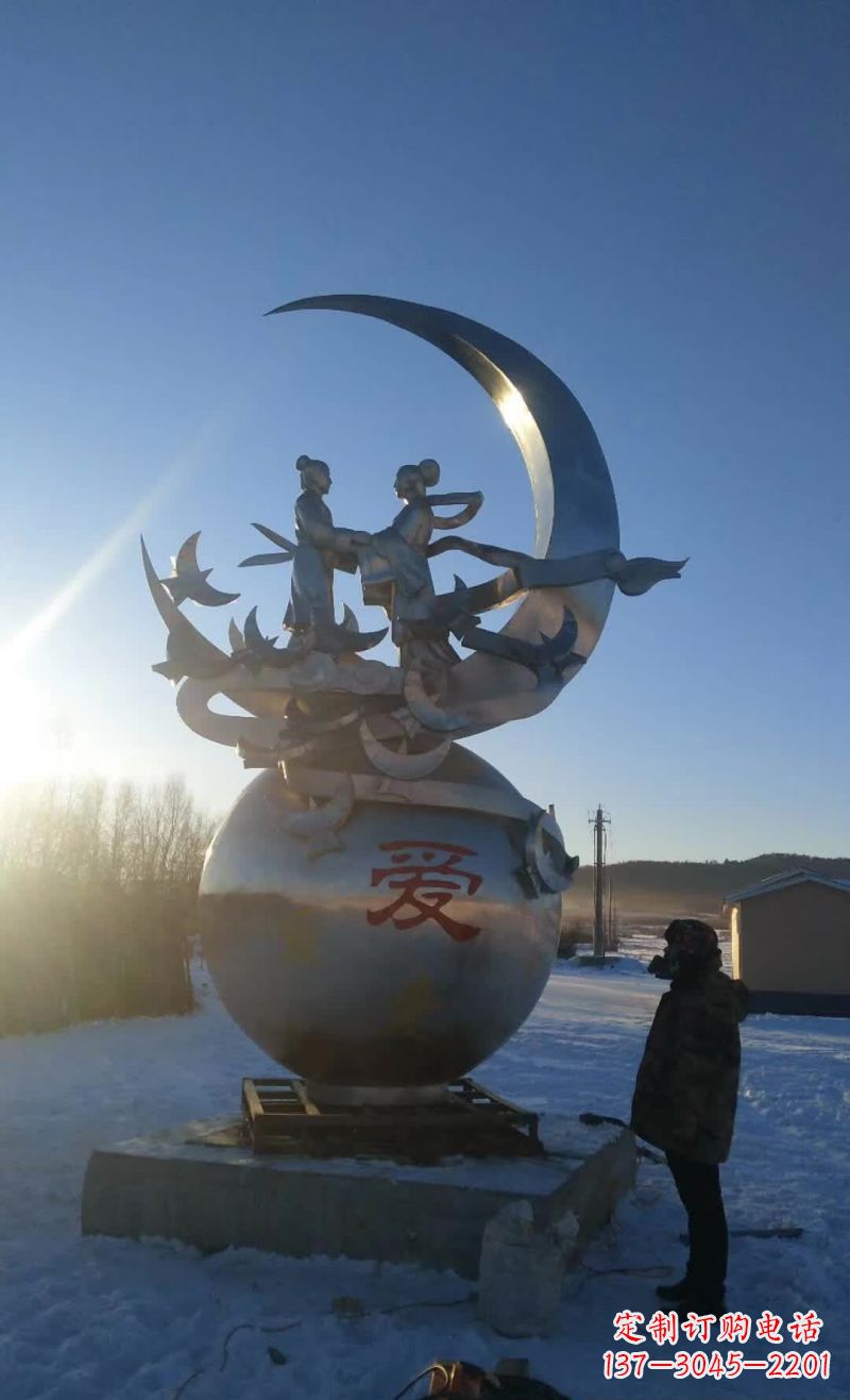 广场不锈钢典故人物雕塑