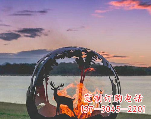 广场不锈钢发光镂空球雕塑