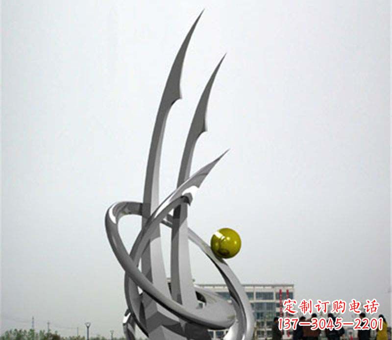 广场不锈钢帆船抽象雕塑