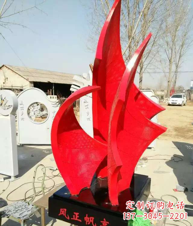 广场不锈钢风正帆高创意雕塑