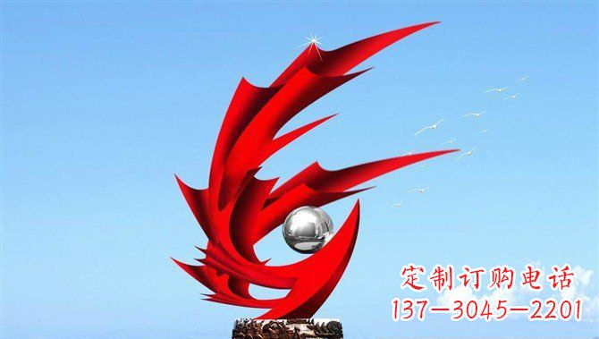 广场不锈钢凤凰大型抽象雕塑