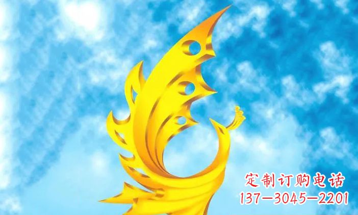 广场不锈钢凤凰雕塑 (4)