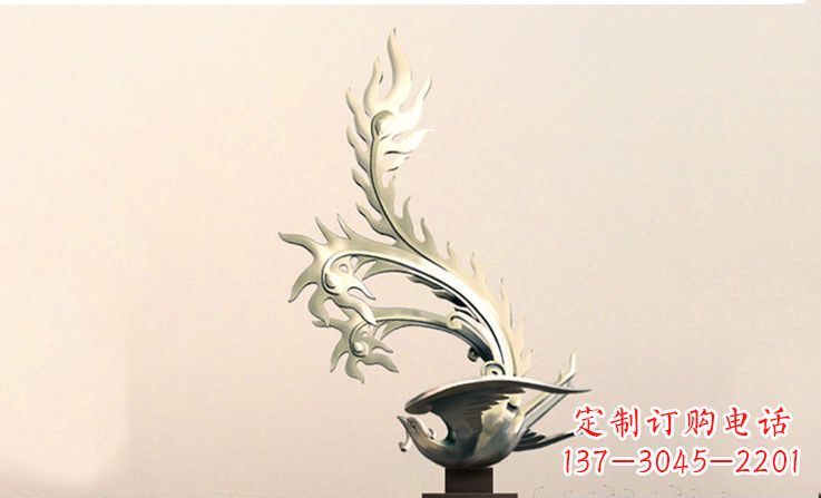 精致的不锈钢凤凰雕塑 精致的不锈钢凤凰雕塑