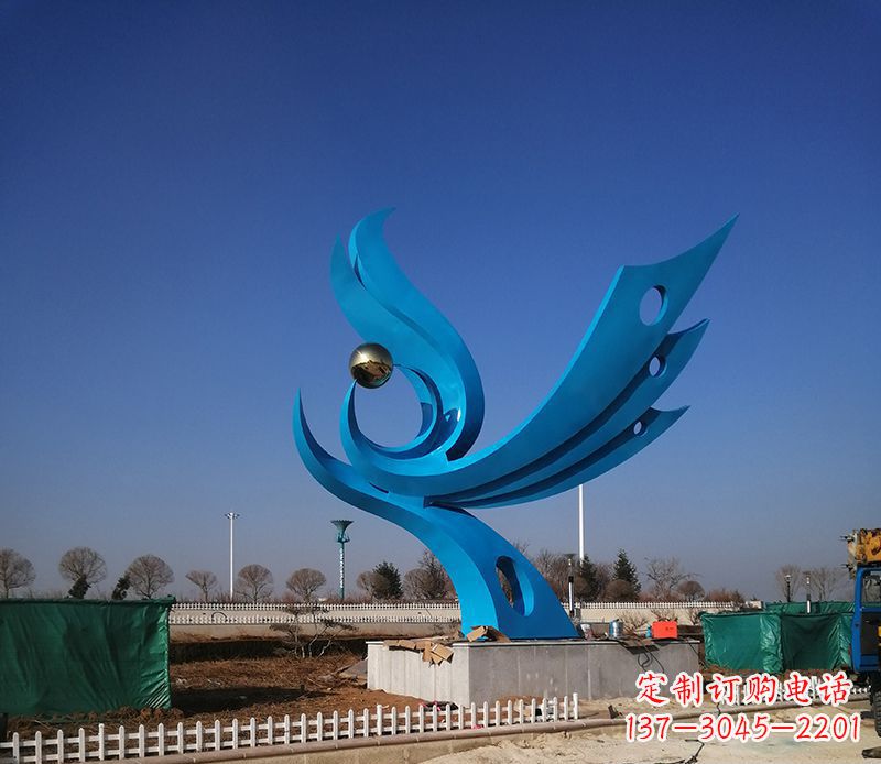 广场不锈钢凤凰雕塑
