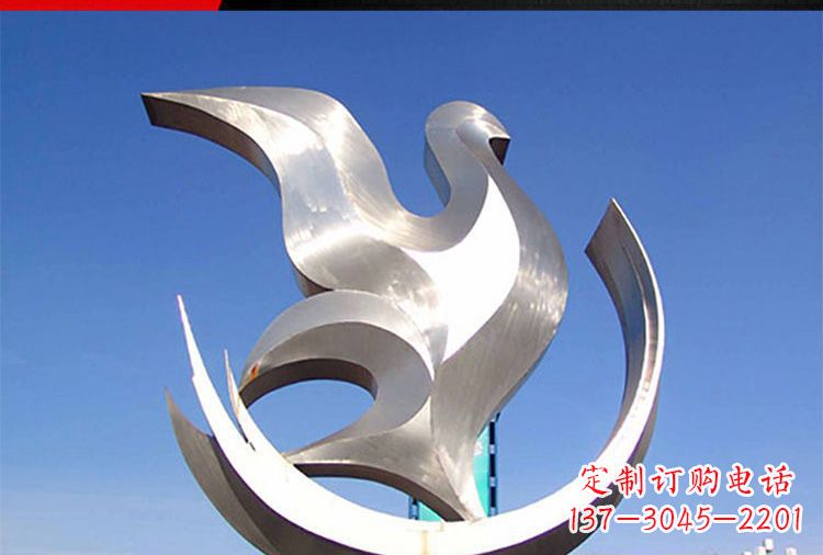 雕刻工艺制作的精美不锈钢鸽子摆件