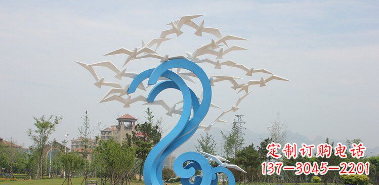 广场不锈钢和平鸽子雕塑