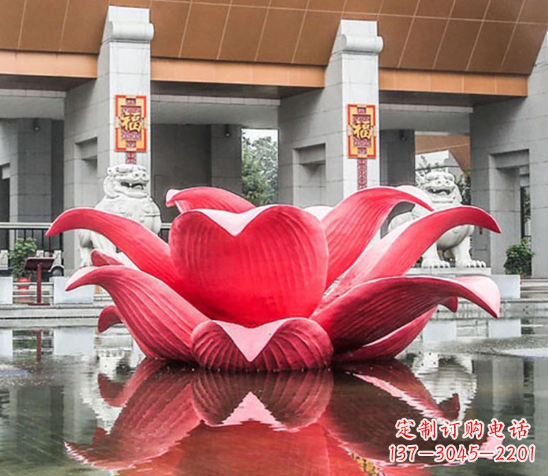 广场不锈钢荷花景观雕塑