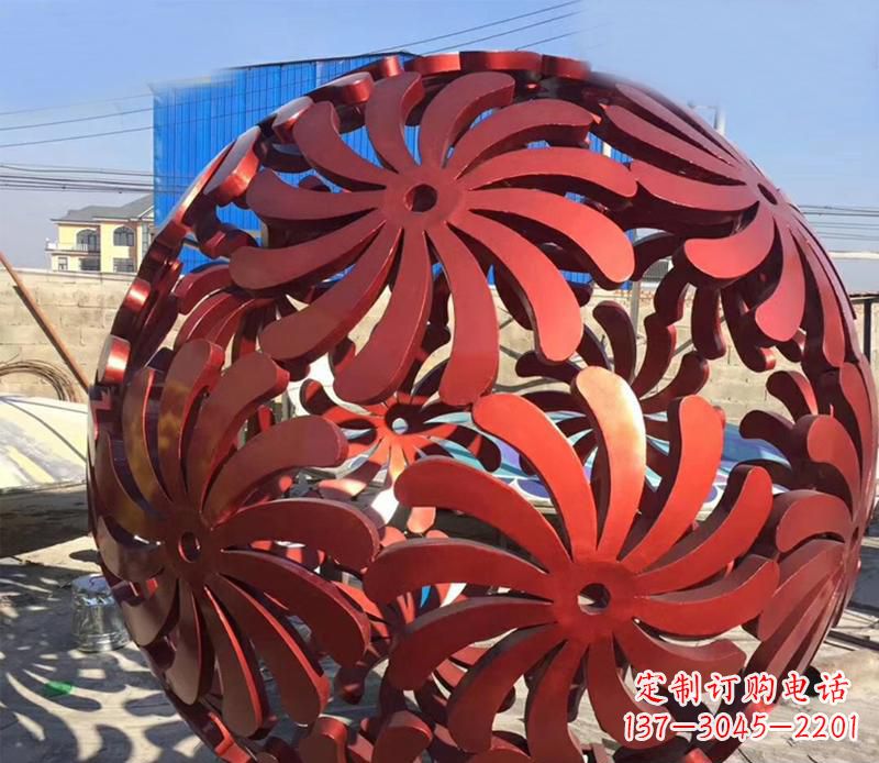 广场不锈钢花型球景观雕塑 广场不锈钢花型球景观雕塑