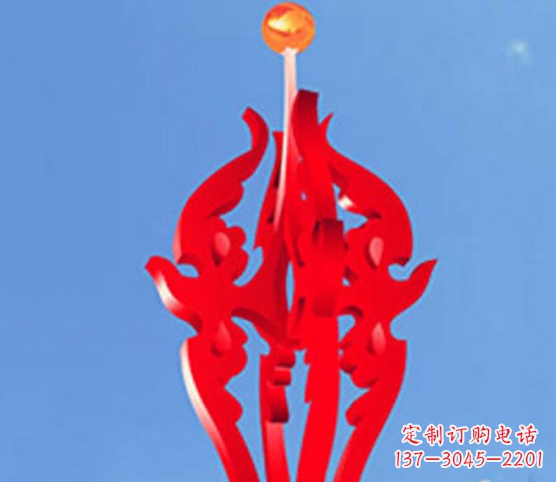 广场不锈钢火苗抽象雕塑