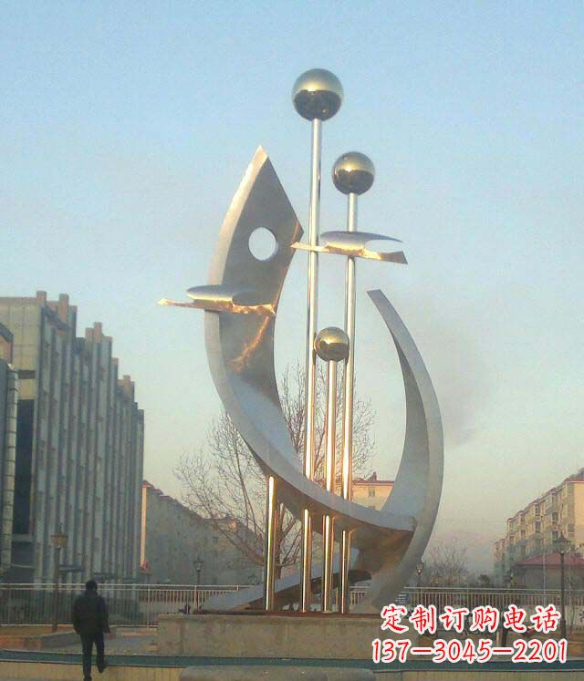 广场不锈钢景观标志雕塑