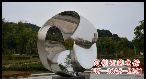 广场不锈钢镜面抽象雕塑
