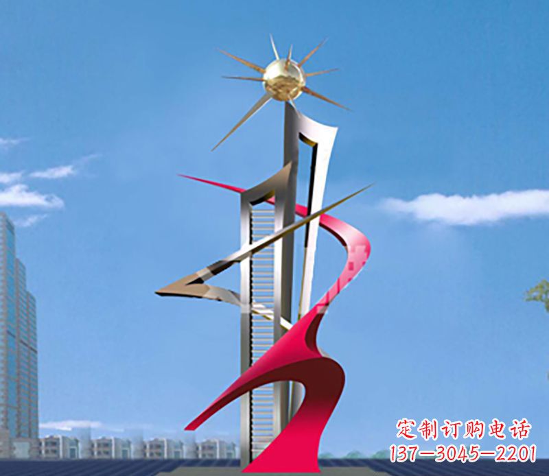广场不锈钢开拓景观雕塑