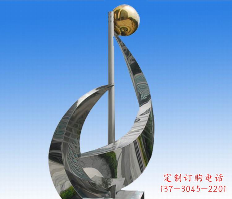 广场不锈钢科技指环雕塑