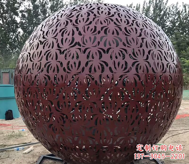 广场不锈钢空缕球景观雕塑