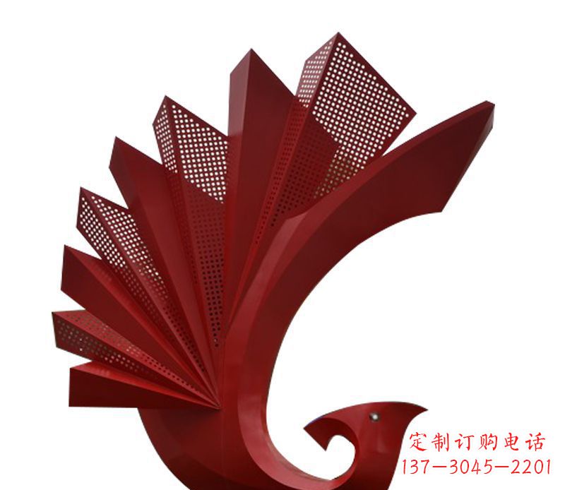 广场不锈钢孔雀造型雕塑