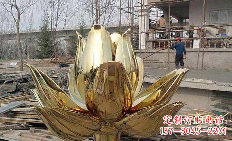 广场不锈钢莲花雕塑