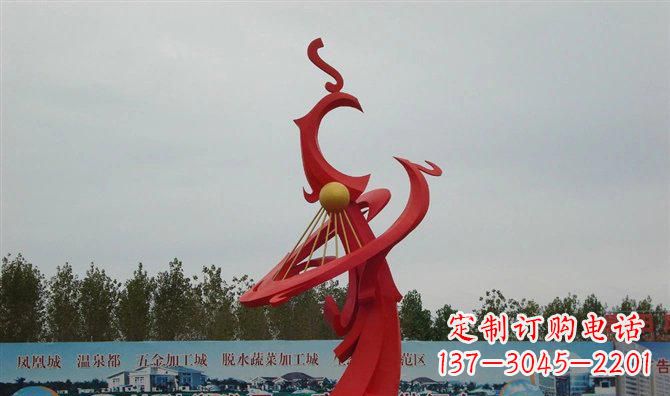 广场不锈钢两只凤凰雕塑