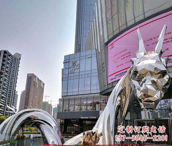 广场不锈钢龙装饰雕塑