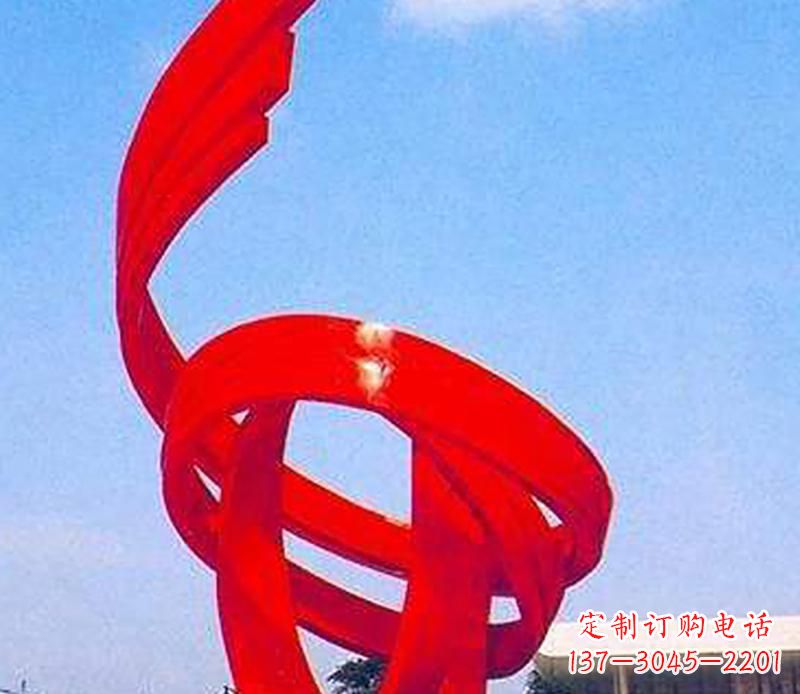 中领雕塑出品:不锈钢螺旋飘带景观雕塑 中领雕塑出品:不锈钢螺旋飘带景观雕塑