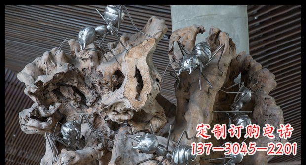 广场不锈钢蚂蚁上树景观雕塑