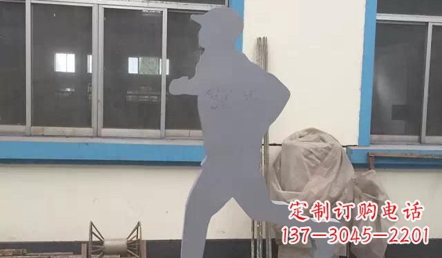 广场不锈钢跑步雕塑