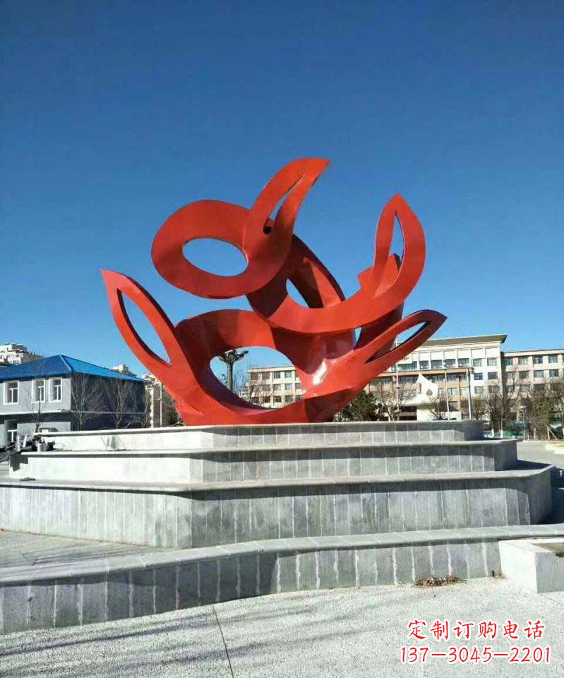 广场不锈钢喷漆景观雕塑