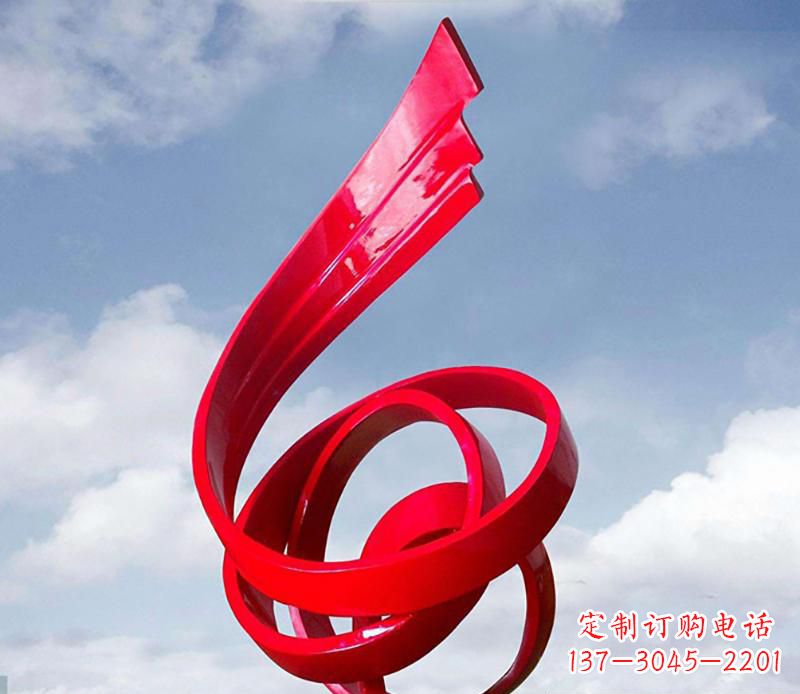 广场不锈钢飘带翅膀抽象雕塑