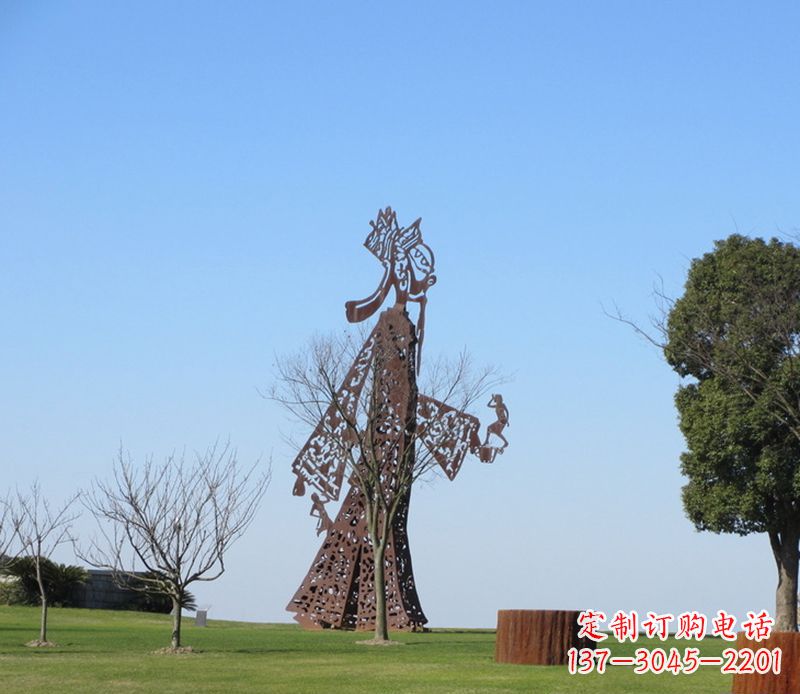 广场不锈钢皮影戏雕塑