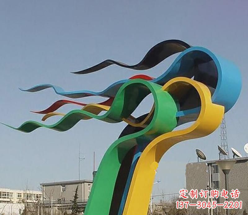 广场不锈钢飘带景观雕塑22 广场不锈钢飘带景观雕塑22