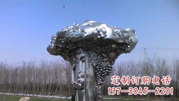 广场不锈钢葡萄抽象雕塑