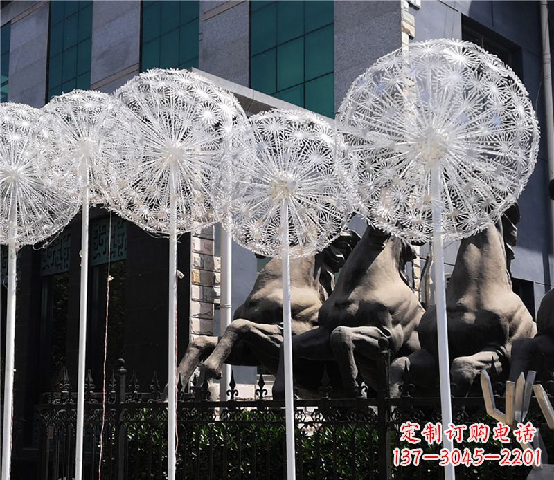 广场不锈钢蒲公英雕塑