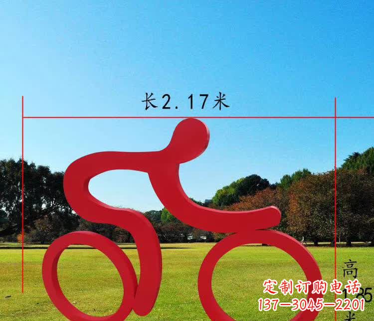 广场不锈钢骑车人物雕塑