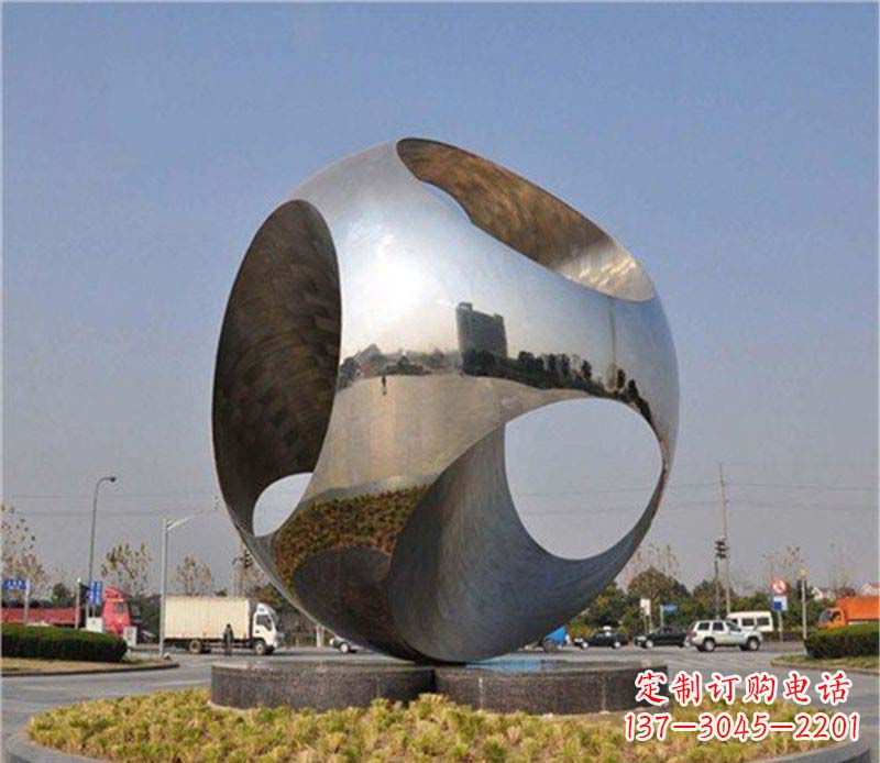 广场不锈钢球形雕塑