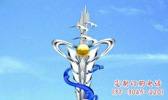 广场不锈钢三江明珠雕塑