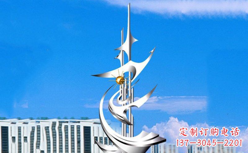 广场不锈钢升华抽象雕塑 (2)