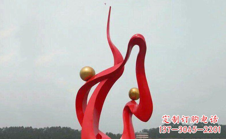 广场不锈钢升腾抽象雕塑 (2)