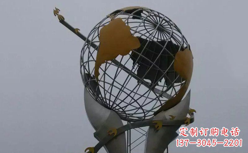 广场不锈钢手托地球雕塑