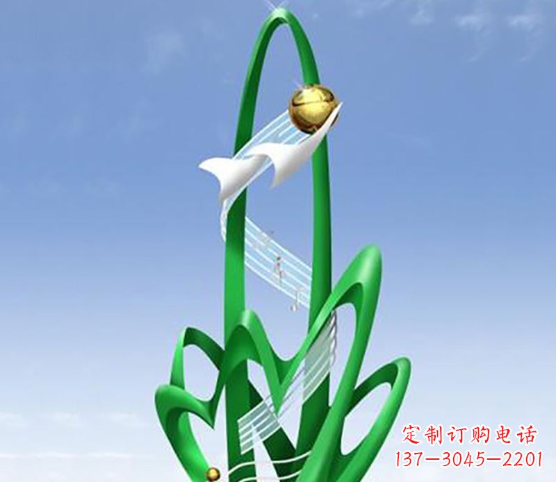 广场不锈钢树叶景观雕塑