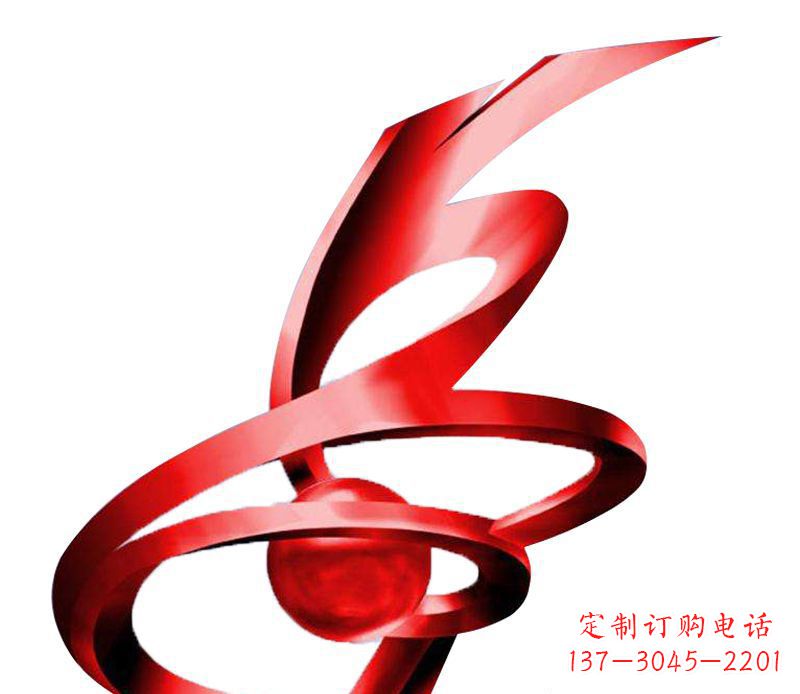 广场不锈钢丝带景观雕塑