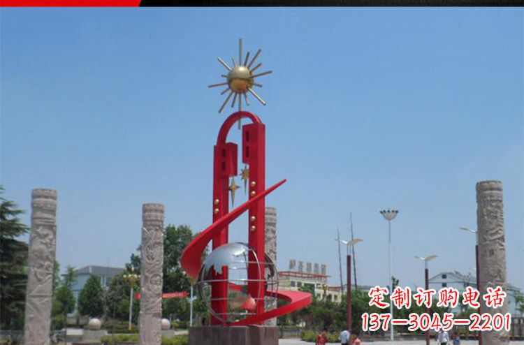 广场不锈钢太阳花景观雕塑