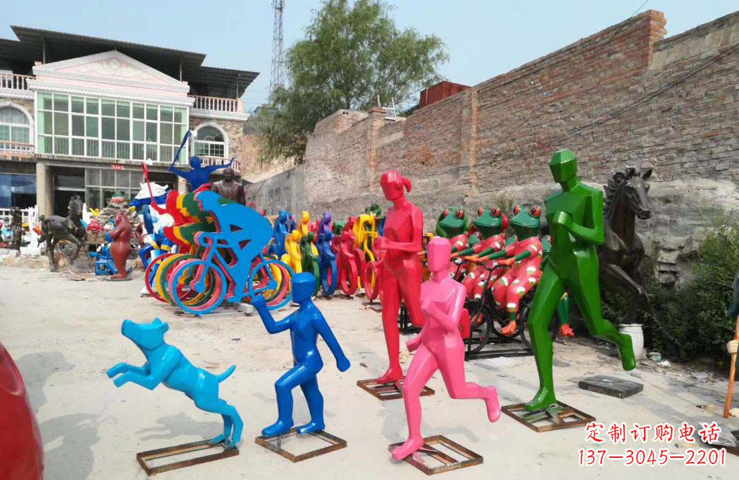 广场不锈钢体育人物运动雕塑