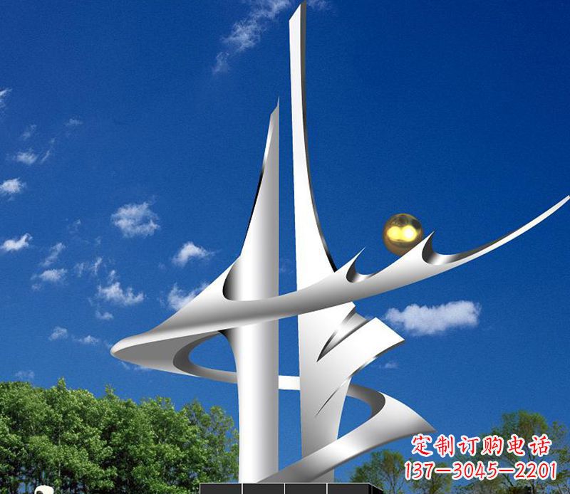 广场不锈钢团结景观雕塑