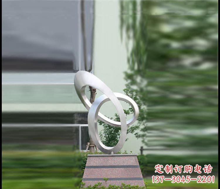 广场不锈钢弯曲线条雕塑