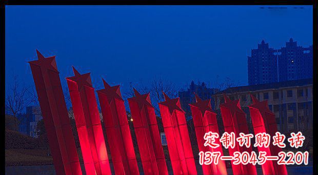 广场不锈钢五星景观雕塑 广场不锈钢五星景观雕塑